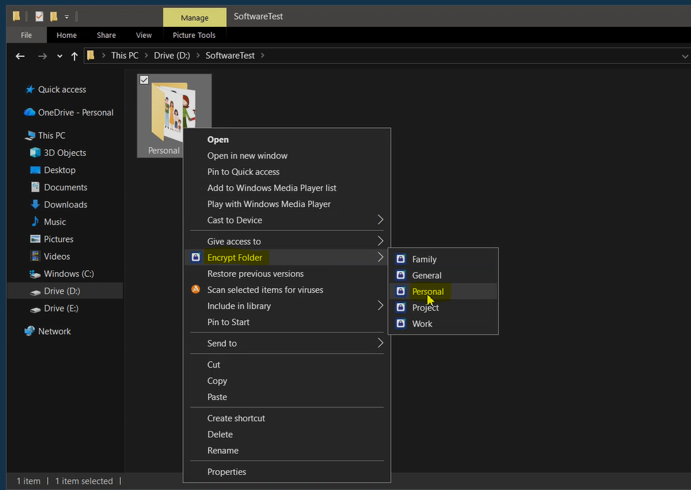 how to password protect a folder